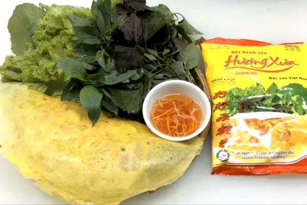 cach pha bot banh xeo bang bot banh