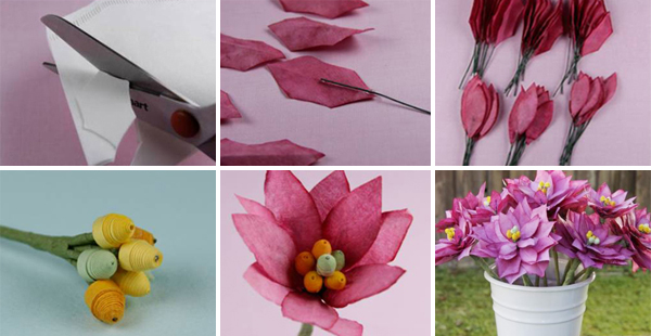 Một số kiểu hoa handmade đơn giản