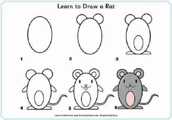 cách vẽ con chuột