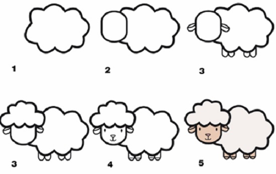 cách vẽ con cừu