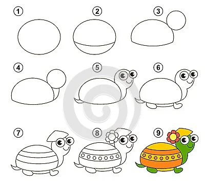 cách vẽ con rùa