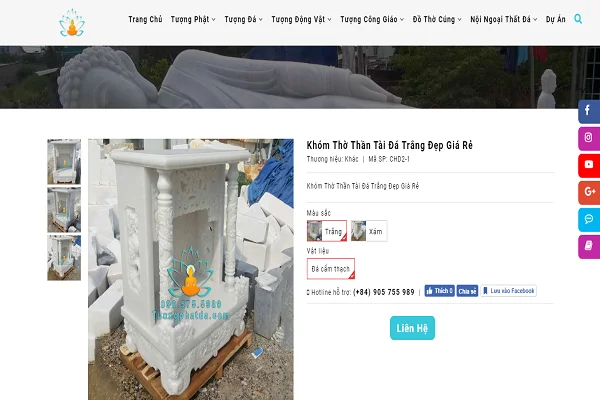 Bàn thờ thần tài bằng đá