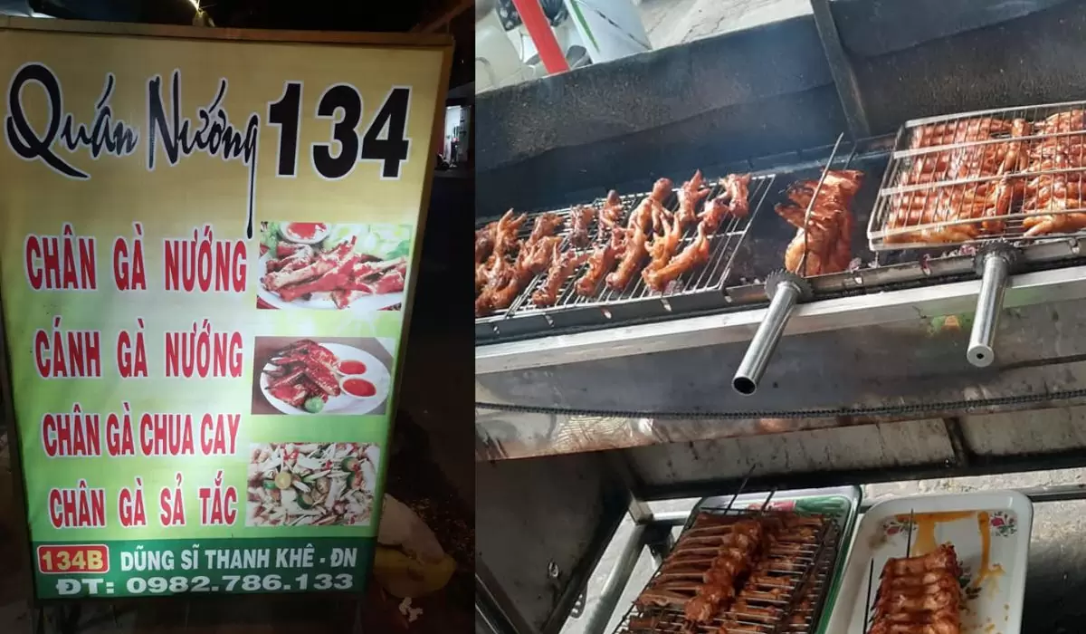 Top 10+ quán chân gà nướng Đà Nẵng siêu ngon 14 Quán nướng 134 - chân gà nướng Đà Nẵng ngon