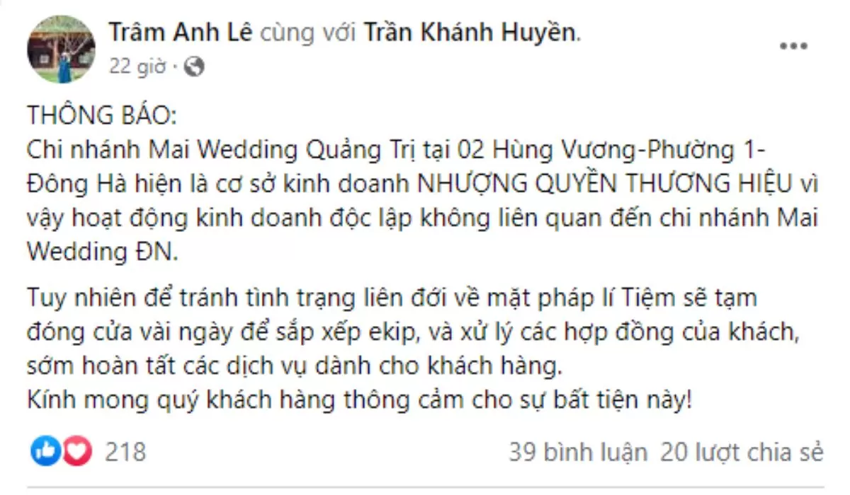Toàn cảnh vụ áo cưới Mai Wedding lùm xùm vỡ nợ 300 tỷ 24 Mai Wedding vỡ nợ