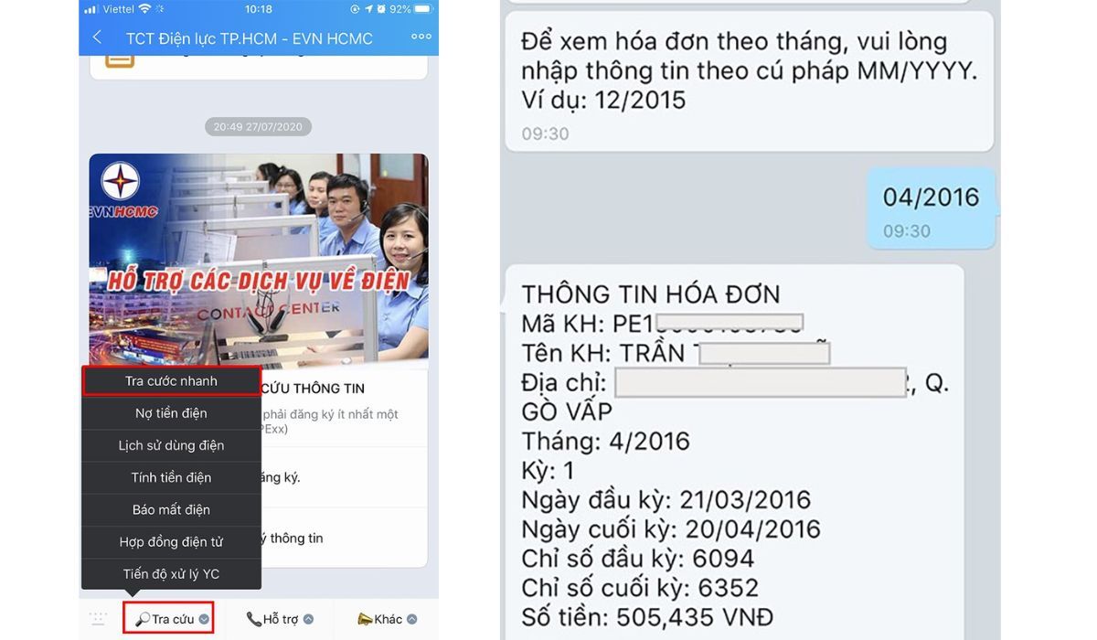 Tra cứu tiền điện Đà Nẵng qua App Zalo