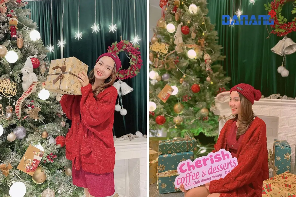 Cherish coffee & desserts - quán cà phê deco giáng sinh đẹp