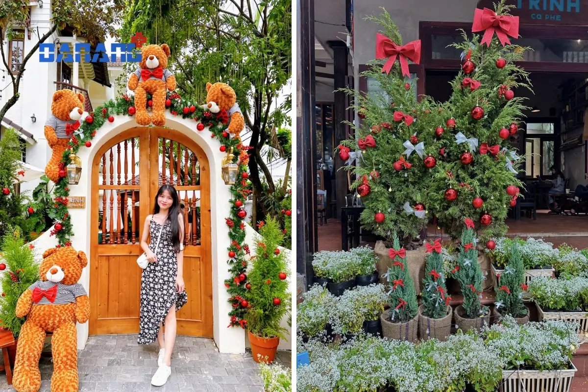 Trình cà phê - quán cafe trang trí noel đẹp