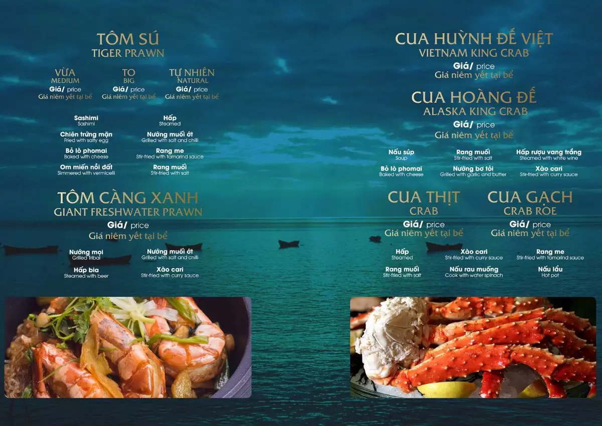 menu Hải sản Phố