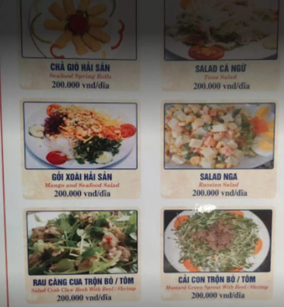 menu nhà hàng for you