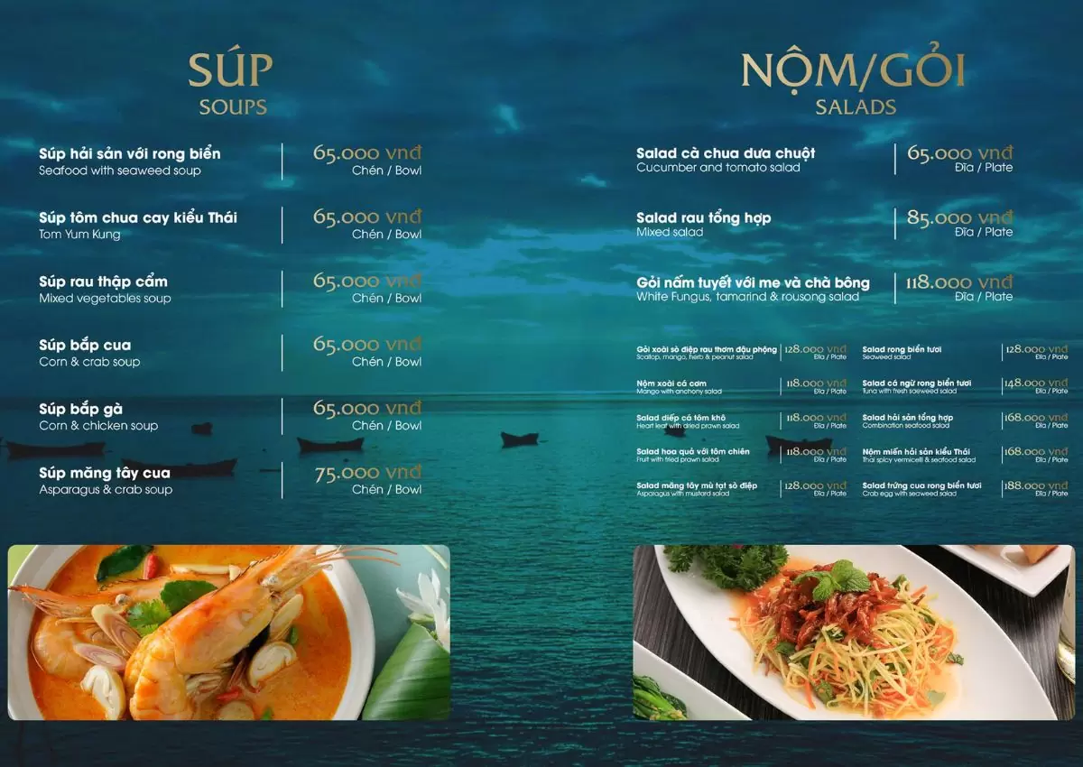 menu Hải sản Phố