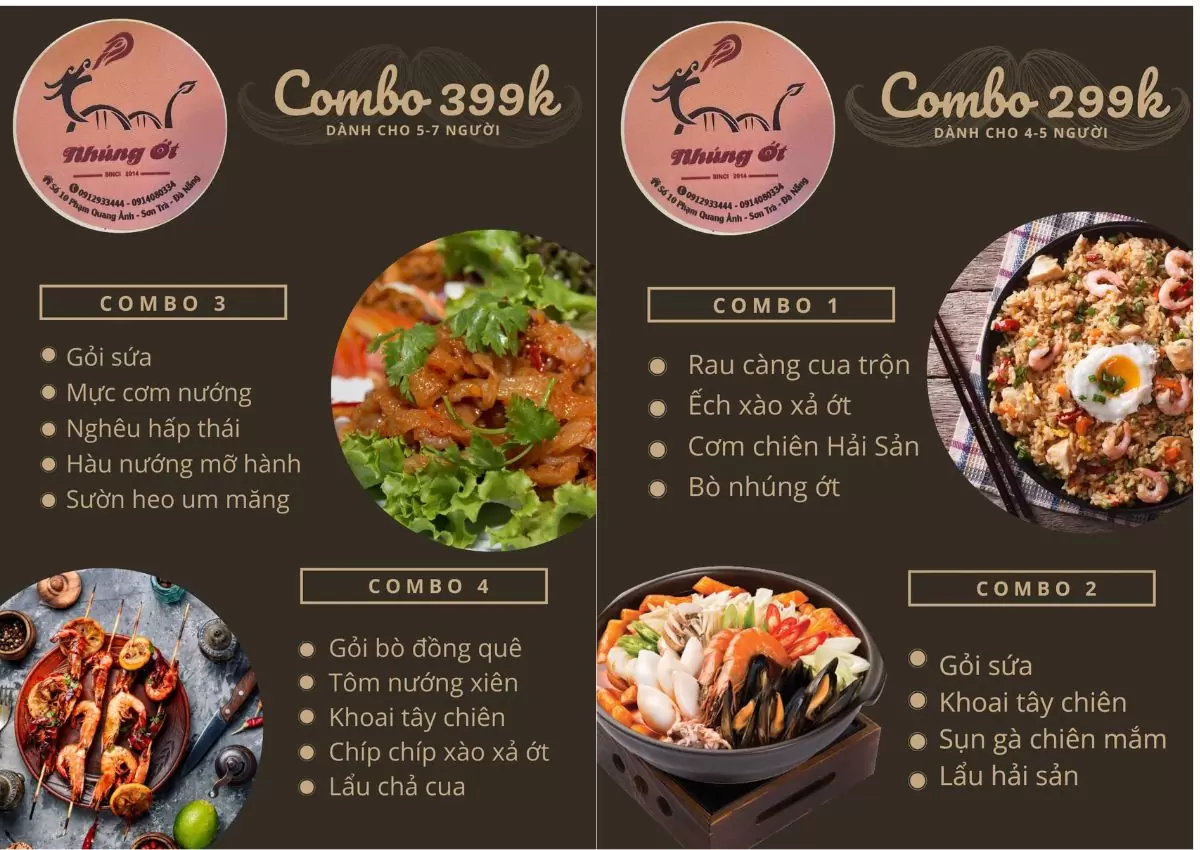 Top 6 quán nhậu cầu Rồng Đà Nẵng ngon, giá rẻ, view đẹp 45 Menu Nhúng Ớt Quán