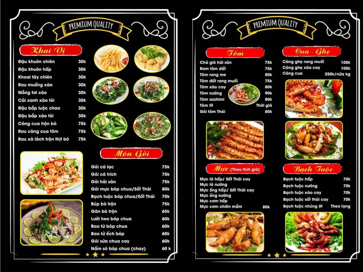 Top 6 quán nhậu cầu Rồng Đà Nẵng ngon, giá rẻ, view đẹp 39 menu Quán nhậu Xíu Muội