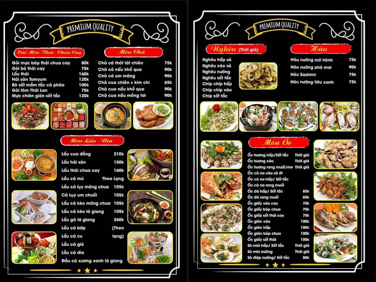 Top 6 quán nhậu cầu Rồng Đà Nẵng ngon, giá rẻ, view đẹp 41 menu Quán nhậu Xíu Muội