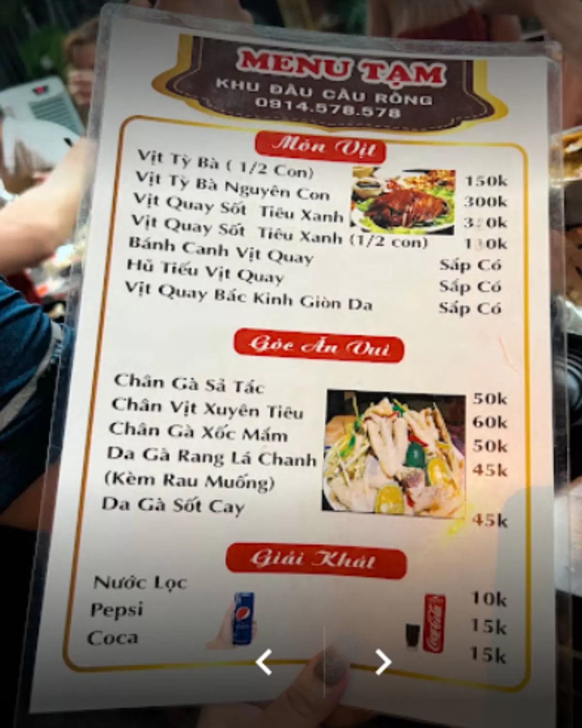 Top 6 quán nhậu cầu Rồng Đà Nẵng ngon, giá rẻ, view đẹp 54 Menu Chị Dậu quán