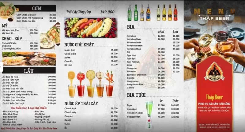 menu Thap Beer