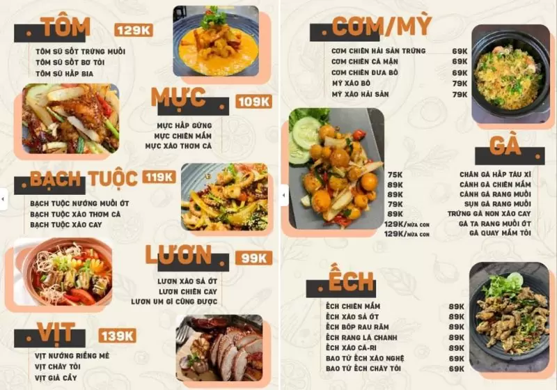 Tổng hợp 10 quán nhậu đêm khuya Đà Nẵng chơi hết đêm 3 menu quán Pom Beer