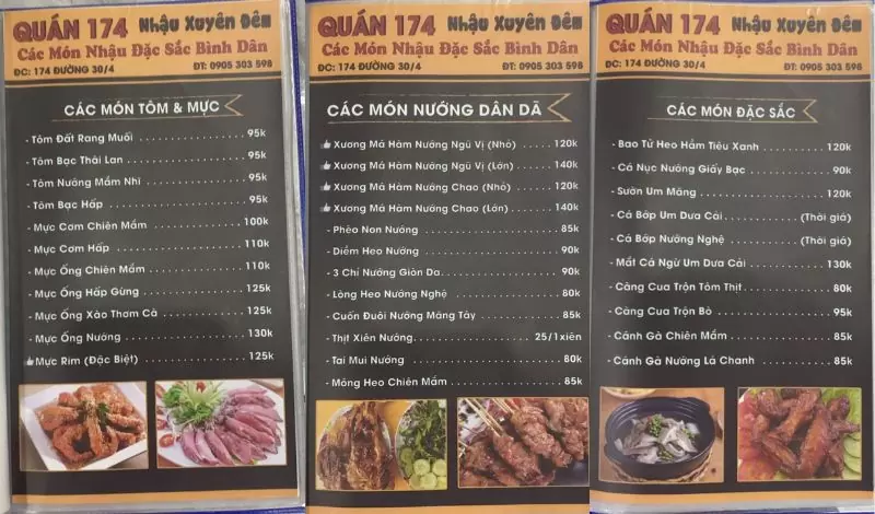 Tổng hợp 10 quán nhậu đêm khuya Đà Nẵng chơi hết đêm 6 menu 714 Nhậu Xuyên Đêm