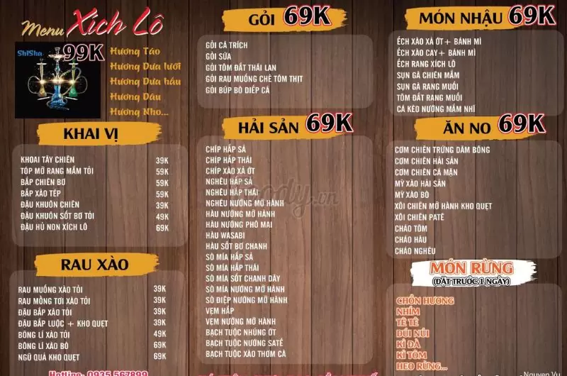 Tổng hợp 10 quán nhậu đêm khuya Đà Nẵng chơi hết đêm 11 Menu quán nhậu Xích Lô