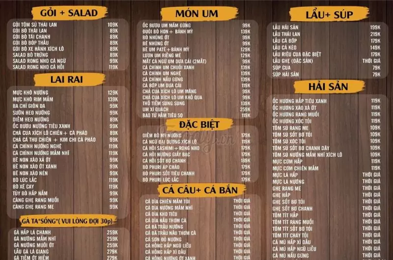 Tổng hợp 10 quán nhậu đêm khuya Đà Nẵng chơi hết đêm 12 Menu quán nhậu Xích Lô