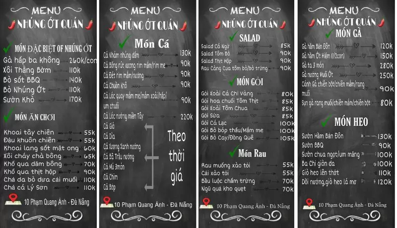 Tổng hợp 10 quán nhậu đêm khuya Đà Nẵng chơi hết đêm 25 menu quán nhậu Nhứng Ớt