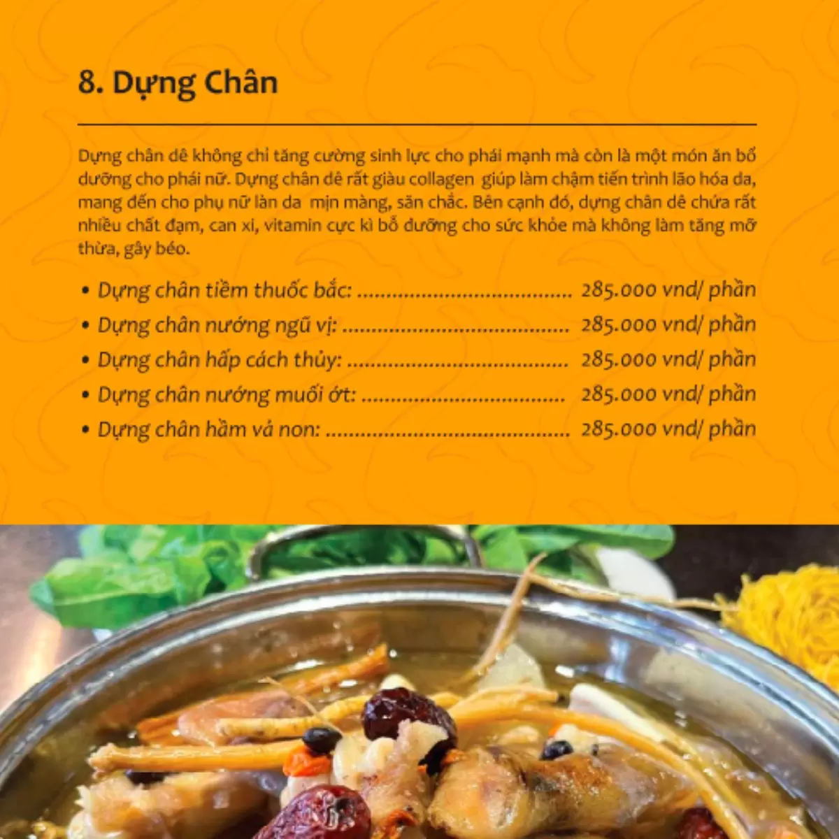 menu nhà hàng Dê Nghĩa