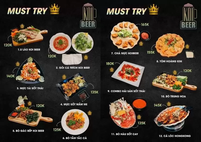 Menu KOI Beer