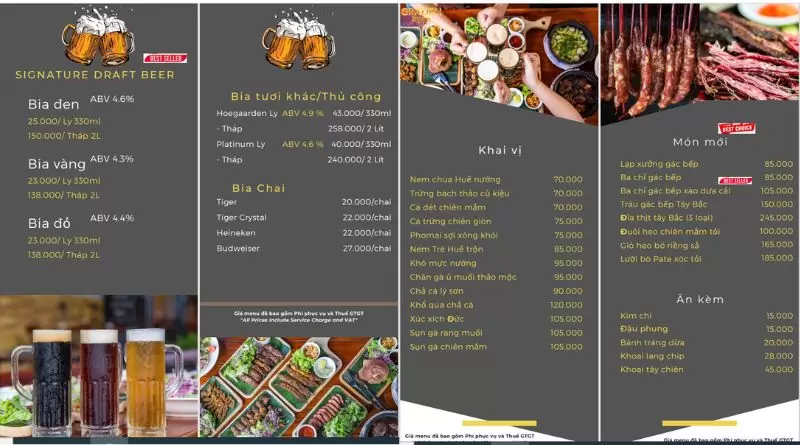 menu của Gradeli Beer