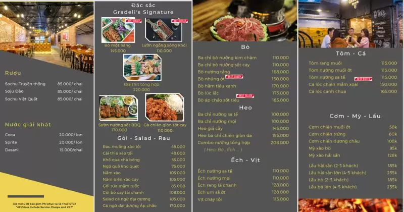 menu của Gradeli Beer