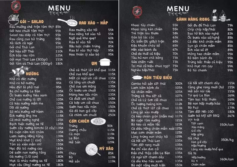 Top 8 quán nhậu đường Trần Văn Trứ Đà Nẵng sang xịn mịn 34 menu quán nhậu La Bàn seafood & beer