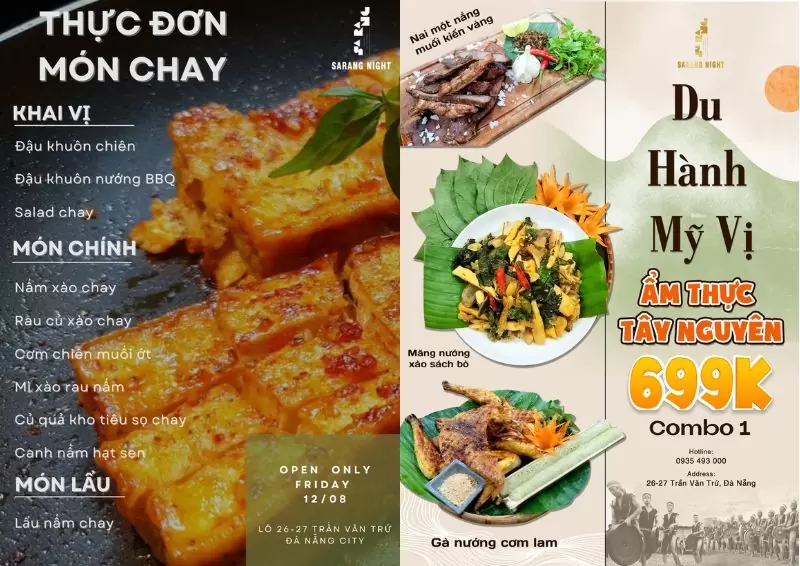 Top 8 quán nhậu đường Trần Văn Trứ Đà Nẵng sang xịn mịn 41 Menu quán Sarang Night