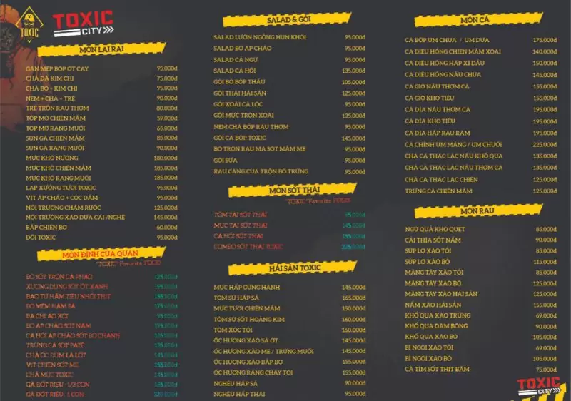 Top 8 quán nhậu đường Trần Văn Trứ Đà Nẵng sang xịn mịn 44 menu quán nhậu Toxic Quán