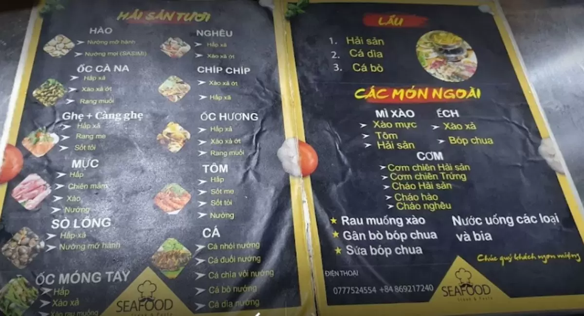 menu quán nhậu Lùn Mập