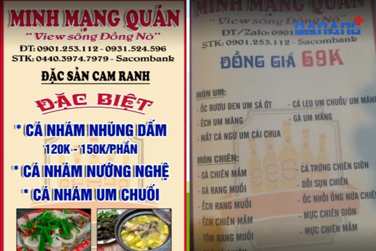 menu quán nhậu hòa quý đà nẵng