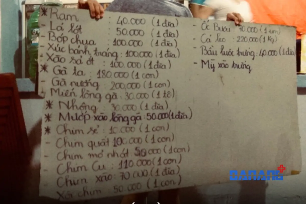 menu quán phùng râu