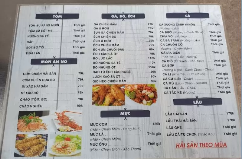 Bật mí 10 quán nhậu Sơn Trà Đà Nẵng ngon rẻ bất ngờ 48 Menu quán nhậu A Xử
