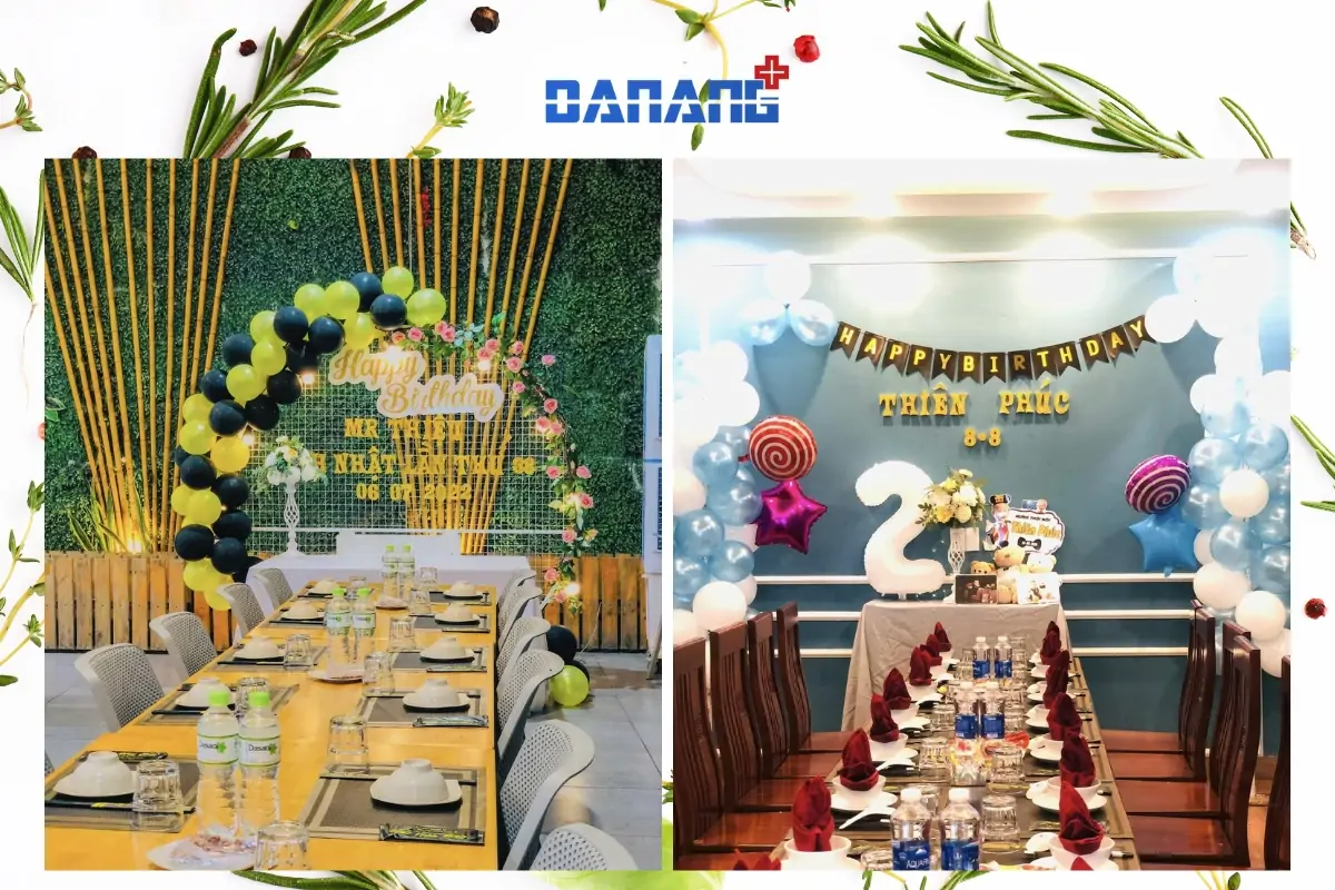 không gian tổ chức tiệc của làng hải sản