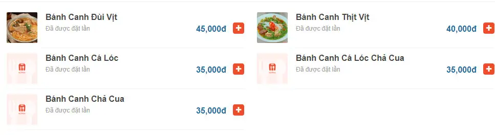 Top 10 quán bánh canh cá lóc Đà Nẵng thơm ngon, chuẩn vị 40 Menu tham khảo của quán Mợ Diệp: