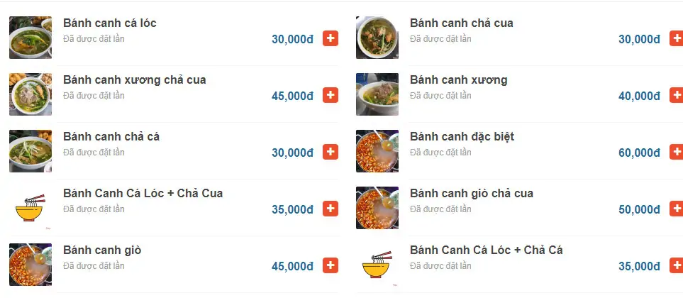 Top 10 quán bánh canh cá lóc Đà Nẵng thơm ngon, chuẩn vị 52 Menu tham khảo của quán bánh canh Bé Tâm: