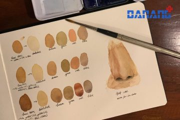 cách pha màu da bằng màu nước