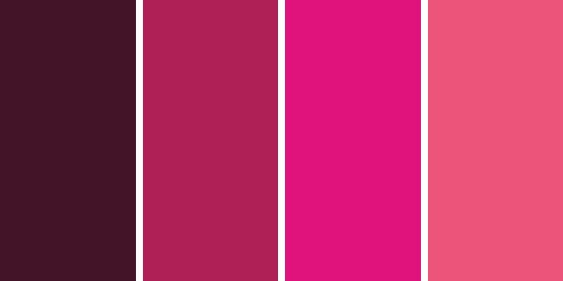 Ví dụ về các sắc thái đậm của màu hồng: