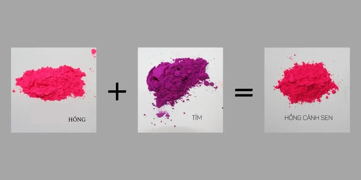Cách pha màu hồng cánh sen từ hồng và tím
