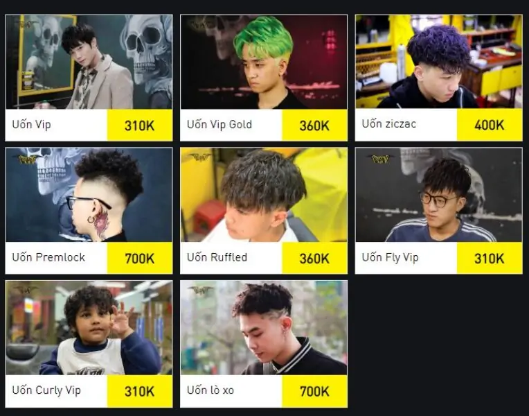 Giá tham khảo dịch vụ cắt tóc tại Phong BVB