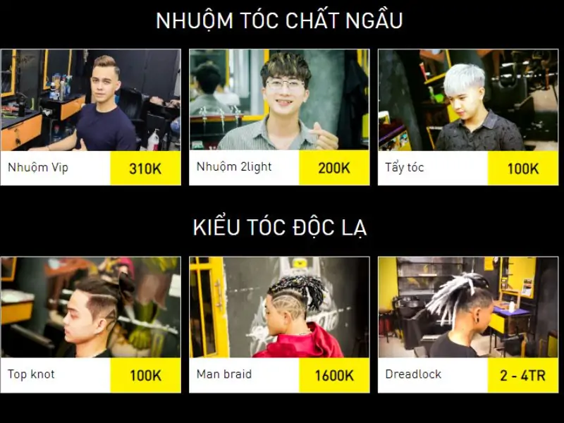 Giá tham khảo dịch vụ cắt tóc tại Phong BVB