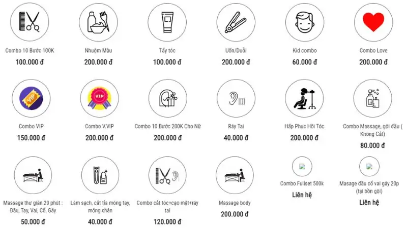 Tham khảo giá dịch vụ cắt tóc tại Salon 3Man