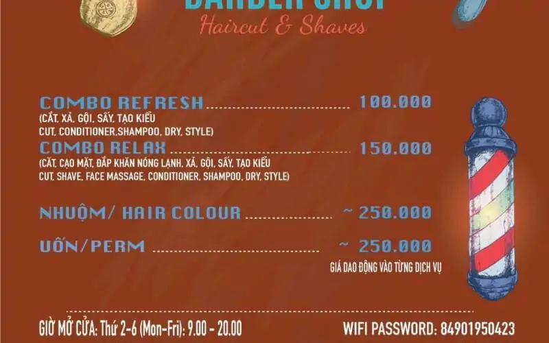 Giá dịch vụ cắt tóc tại Khế Barbershop