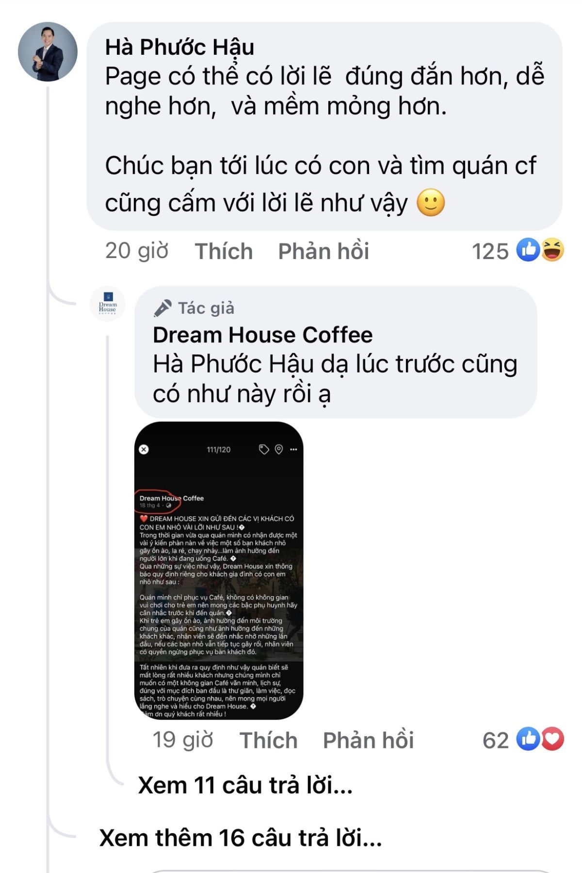 dream house coffe cấm trẻ em