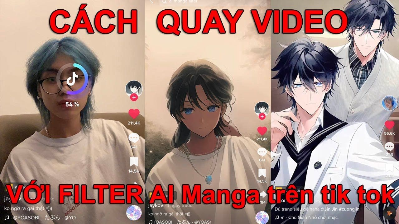 Cách quay video biến hình bằng filter AI Manga trên TikTok