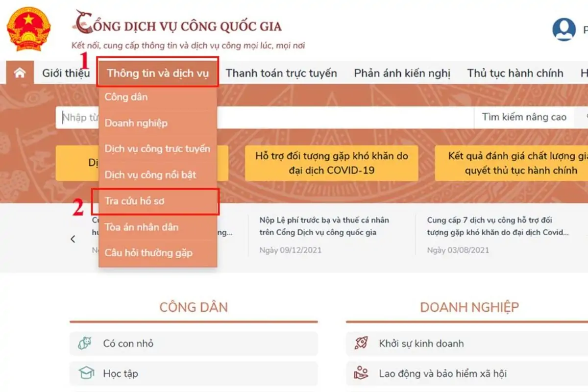 Tra cứu CCCD qua cổng dịch vụ công quốc gia