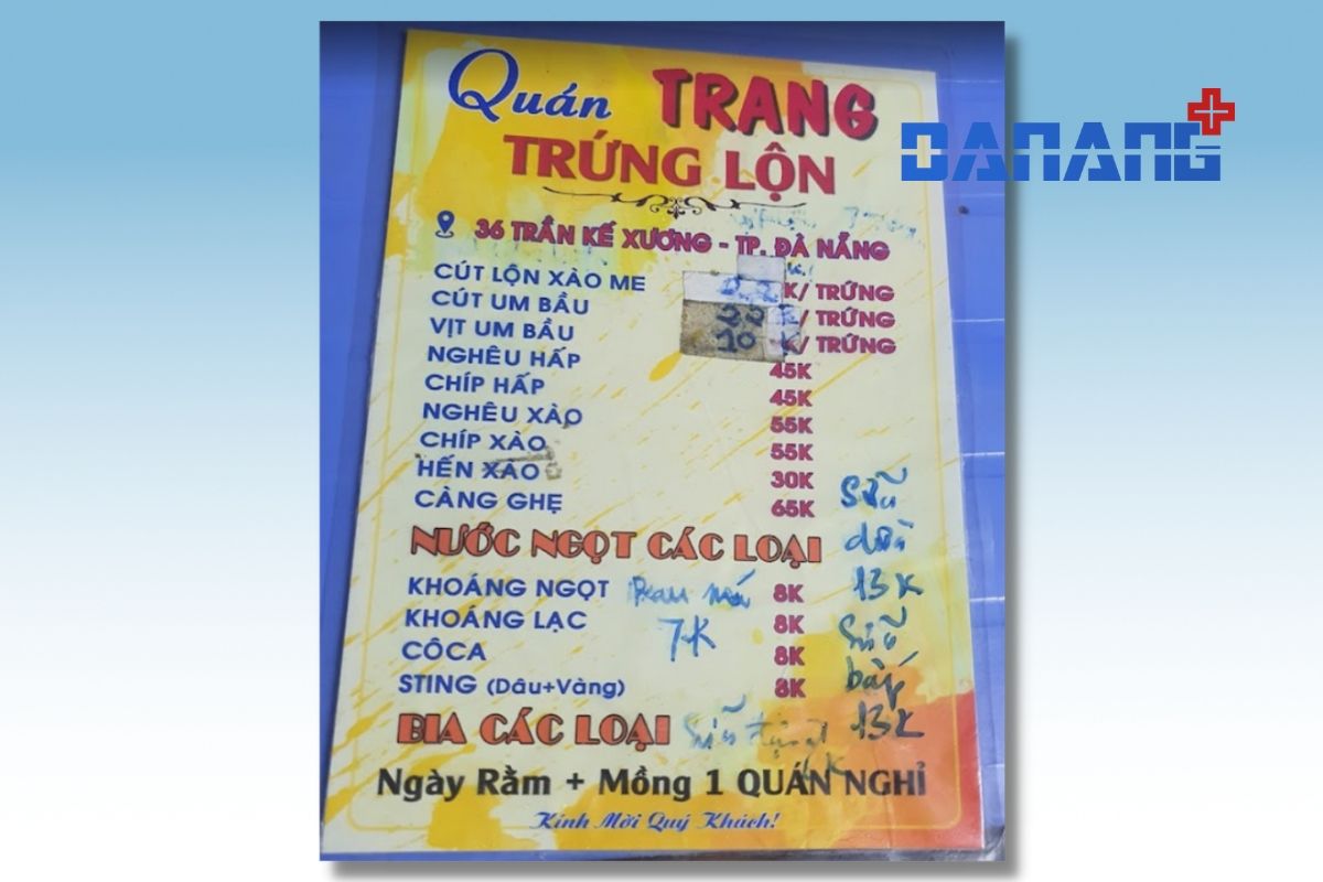 menu quán cút lộn xào me Trang