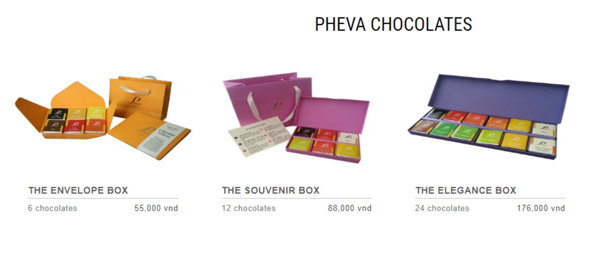 Tham khảo giá socola tại Pheva Chocolate